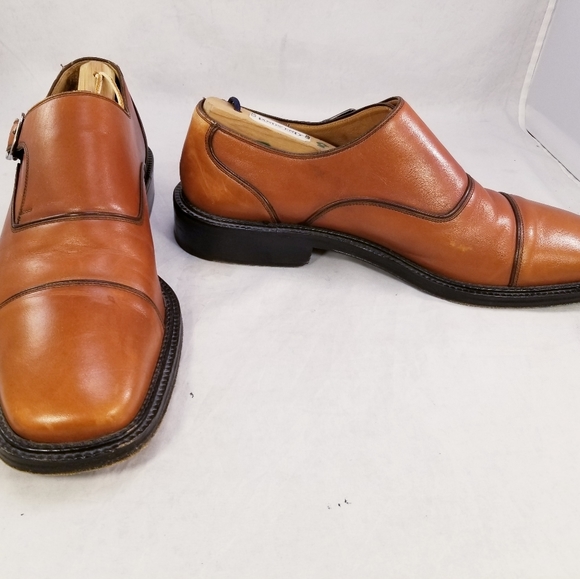 MAGNANNI MEN SHOES LOAFERS MONK BUCKLE STRAP WHISKEY COLOR SIZE 10.5 M - Picture 3 of 10
